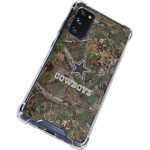 NFL Dallas Cowboys Realtree Xtra Green Camo Galaxy S20 FE Clear Case